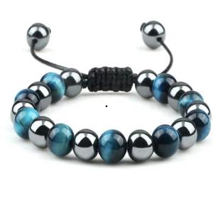 Blue Tiger's Eye and hematite bracelet